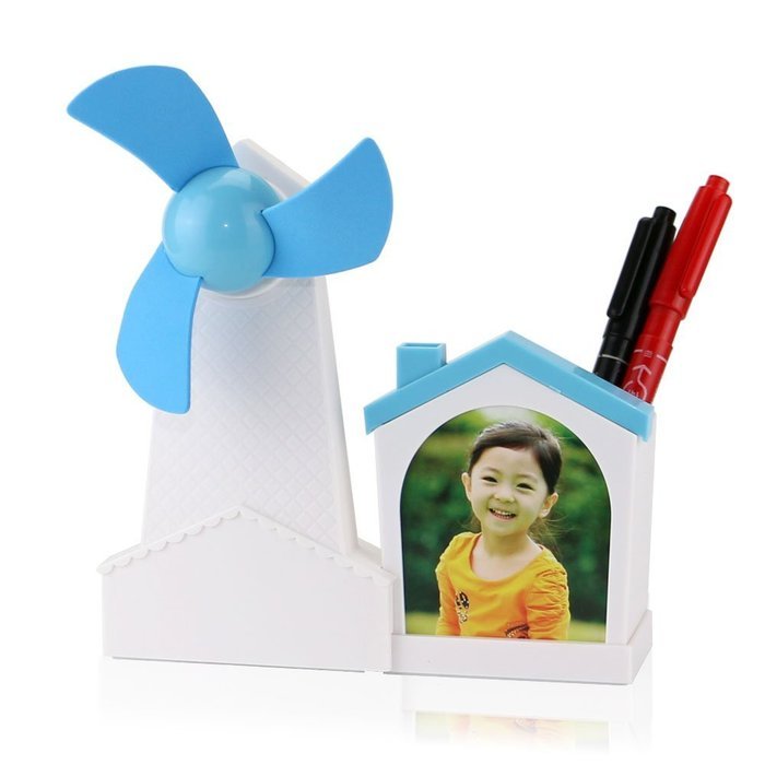 iEGrow Multifunctional Desk Mini USB Fan with Brush Pot, Photo Album 3 in 1 Function Compact Design & Quiet Operation... N5