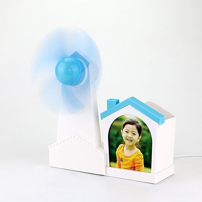 iEGrow Multifunctional Desk Mini USB Fan with Brush Pot, Photo Album 3 in 1 Function Compact Design & Quiet Operation... N6