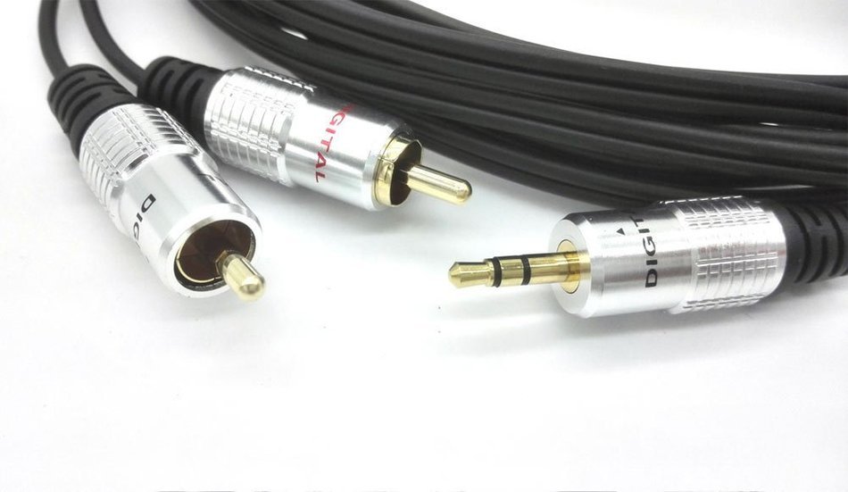 HENGSHENG&reg; 3.0m 10FT PURE 3.5mm Stereo Audio Jack to 2 RCA Twin Phono Plug 24K Gold Cable Lead OFC N3