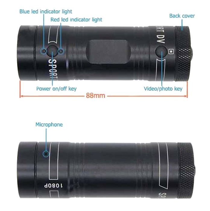 Andoer Mini F9 5MP HD 1080P H.264 Waterproof Sports DV Camera Camcorder Car DVR Outdoor Bike Helmet N8