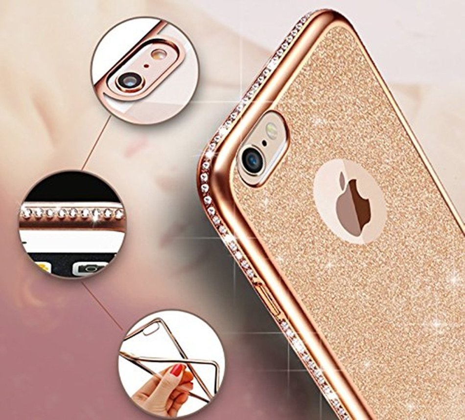 iPhone 7 case,Inspirationc Beauty Luxury Diamond Soft TPU Anti Scratch Protective Case Cover Skin Bumper with... N3