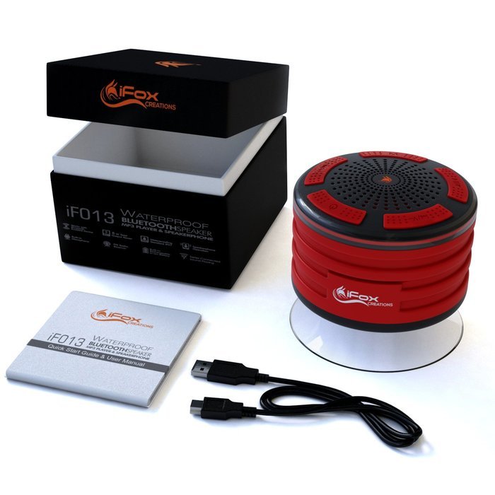 iFox iF013 Bluetooth Shower Speaker - Certified Waterproof. Wireless Speakerphone Pairs To All Bluetooth Devices... N10