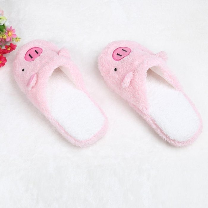 AutumnFall Lovely Pig Home Floor Soft Stripe Slippers Female Shoes (44, Coffee) N2
