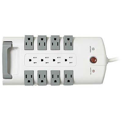 Pivoting 12 Outlet Power Surge Block W/Flat Plug N2