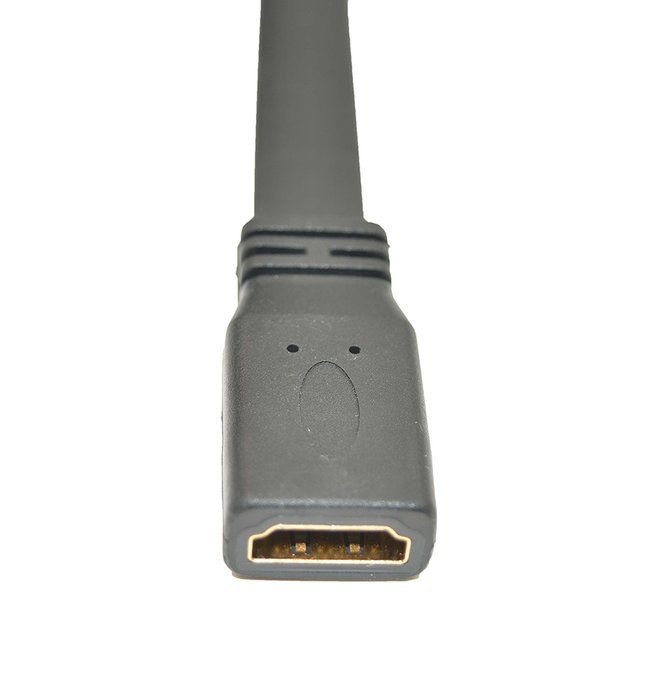 LEMENG 1FT Flat Slim High Speed HDMI Extension Cable A Female to 90 Degree Up Angle A Male Cable N3