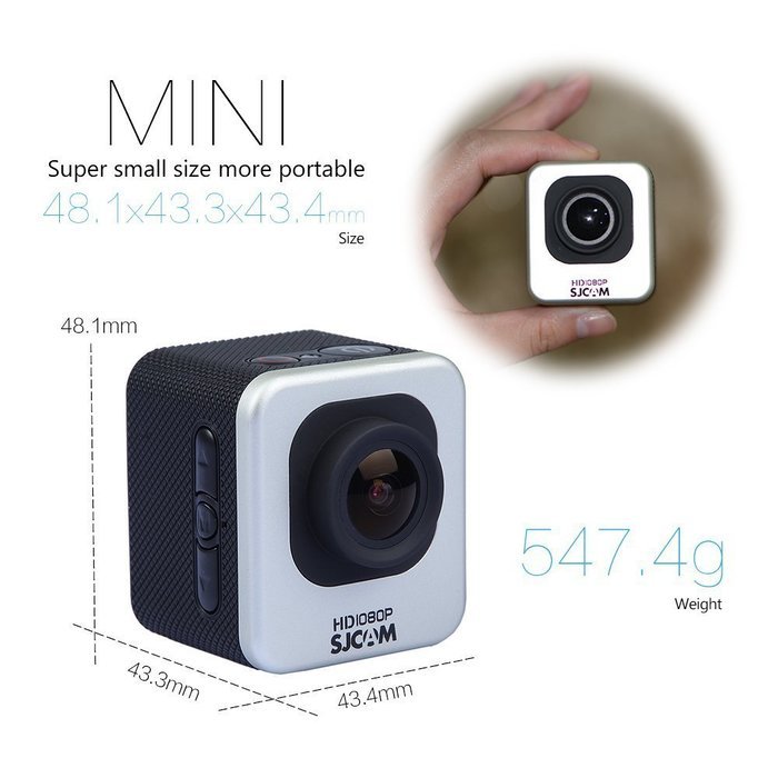 SJCAM 12mp 1080p 1.5 Inch LCD Display 170&deg;a+ Hd Wide-angle Sports Helmet Camera - Silver N2