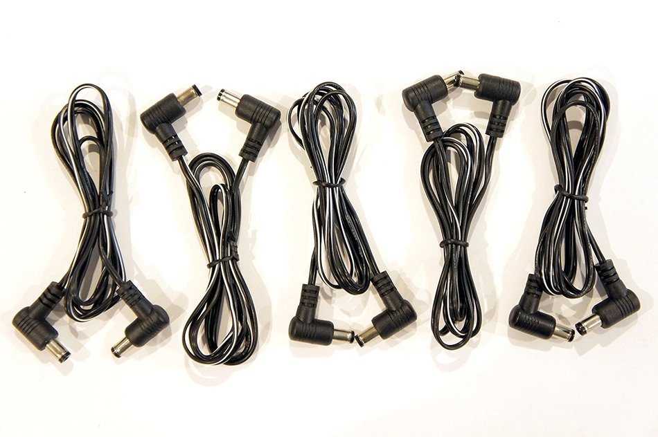 (5) Pack 3 foot Right Angle DC Power 5.5mm x 2.1mm Patch Cables Wire Male Male