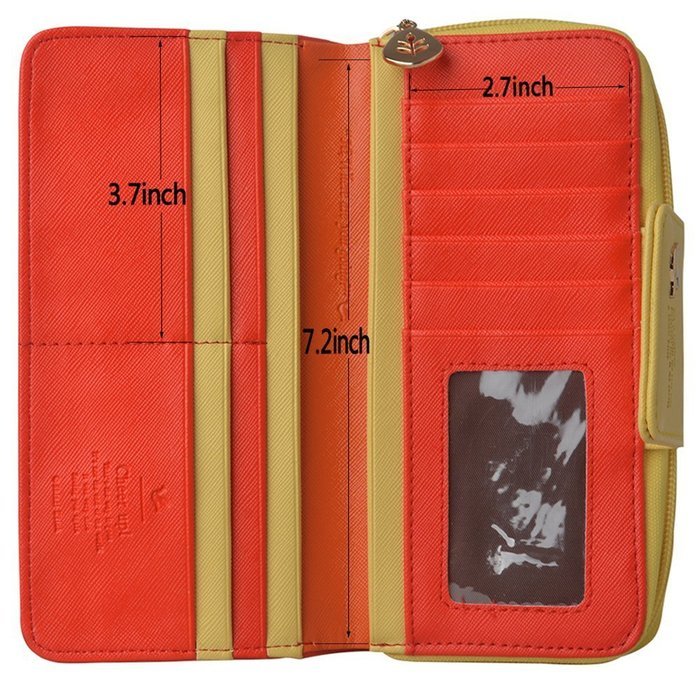 Spritech(TM) Women Girl PU Leather Clutch Wallet Credit Card Holder Zip Phone Handbag N92