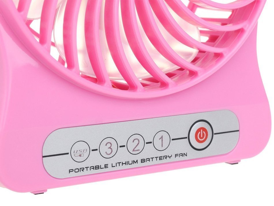 Welltop&reg; Electric Portable Mini fan Rechargeable Desktop Fan 4-inch Vanes 3 Speeds Battery/ USB Powered Household... N12