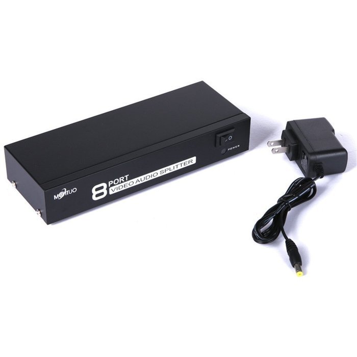 E-SDS 1 In 8 Out 3 RCA AV Audio Video Splitter Amplifier for Cable Box DVD DVR Analog TV N3