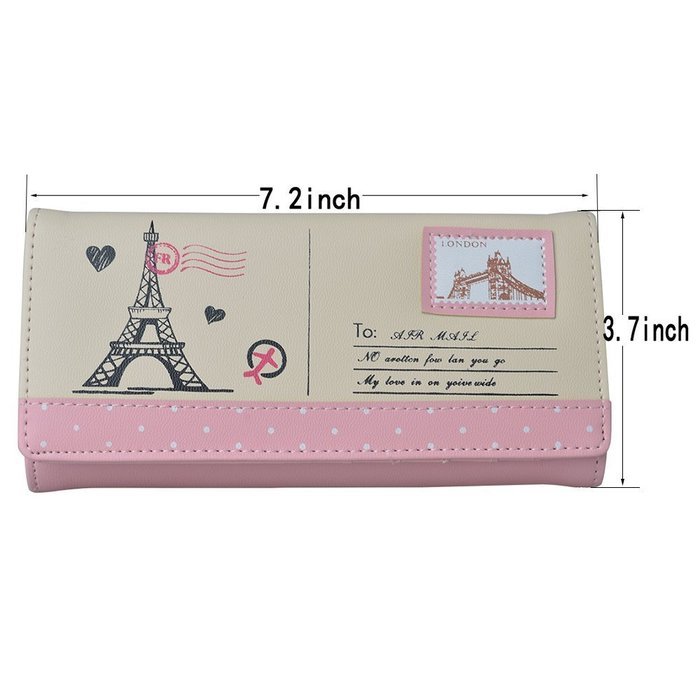 Spritech(TM) Women Girl PU Leather Clutch Wallet Credit Card Holder Zip Phone Handbag N107