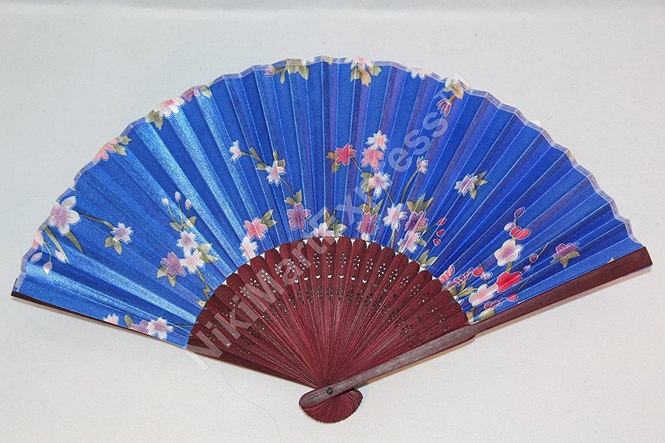 Oriental Lady Dark Brown Bamboo & Silk Hand Folding Fan, Wall Art, Decoration (Hot Pink)