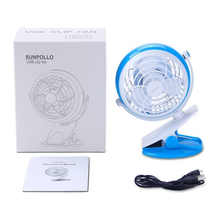 Clip On Desk Fan USB Table Fans (USB OR Battery Powered, Quietness)(Blue) N2