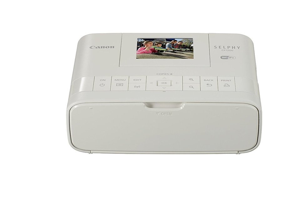 Canon Selphy CP1200 White Wireless Color Photo Printer and Battery Bundle N5