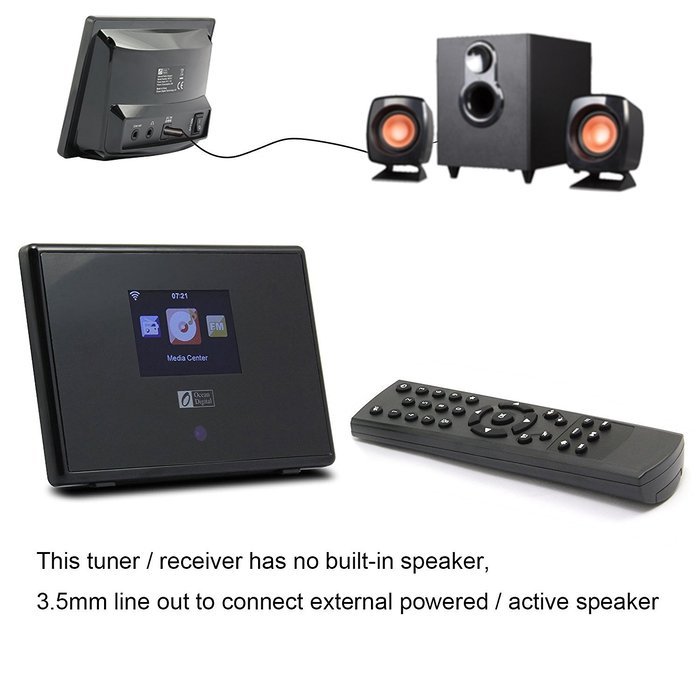 Ocean Digital Internet radio IRT01C WiFi WLAN Wireless Adapter Tuner Receiver with Bluetooth Connection Desktop... N3