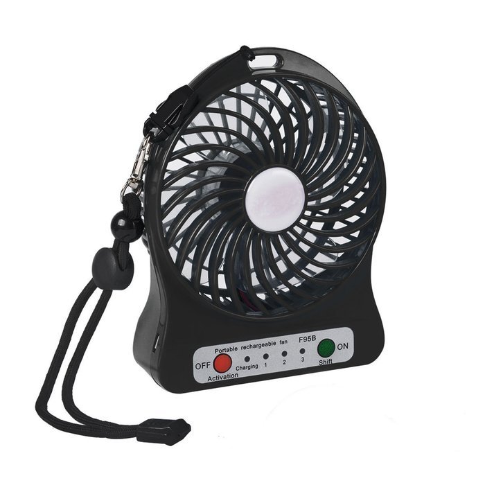Xcellent Global 4 Inch Vanes Portable Fan USB Handheld Rechargeable Battery Powered Desktop Fan with 3-level Speed... N4
