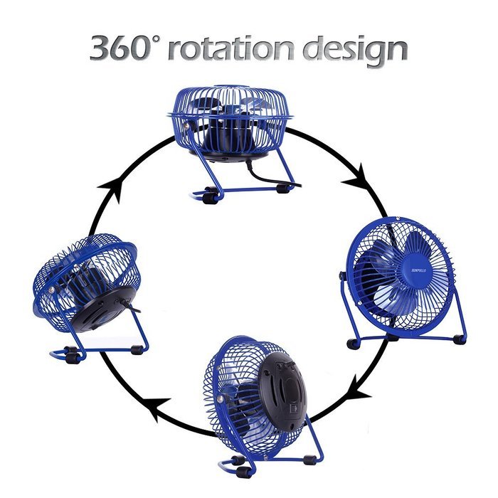 Clip On Desk Fan USB Table Fans (USB OR Battery Powered, Quietness)(Blue) N4
