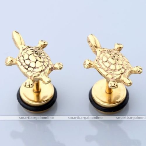 2x Stainless Steel Turtle Barbell Ear Cartilage Helix Stud Bars Earring Piercing