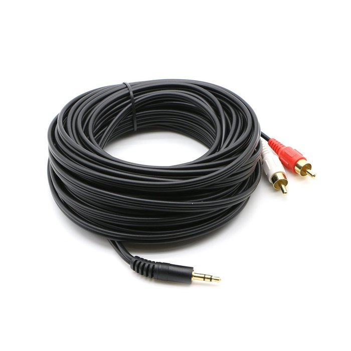 Pasow 3.5mm Stereo Male to 2RCA Male (Right and Left) RCA Audio Cable (30 Feet) N8