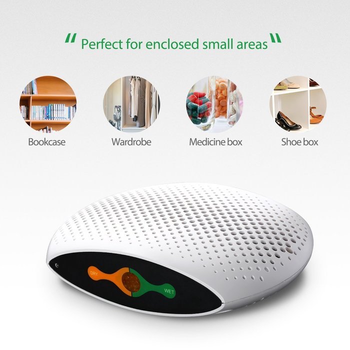 Homasy Mini Dehumidifier Portable Dehumidifiers, Renewable and Rechargeable Moisture Absorber Dryer, Great for... N2