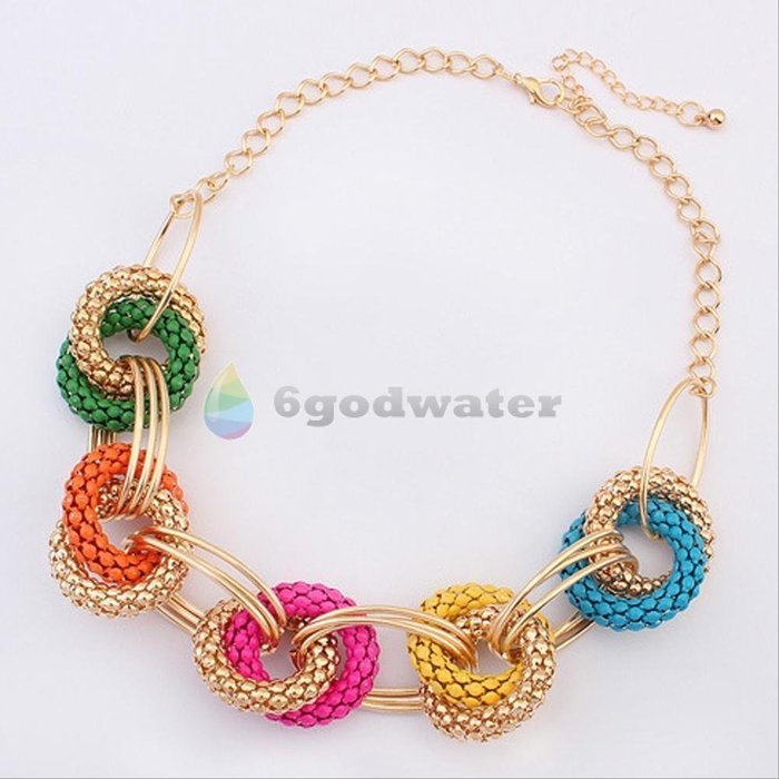 Charm Fashion Jewelry Pendant Chain Crystal Choker Chunky Statement Bib Necklace N2