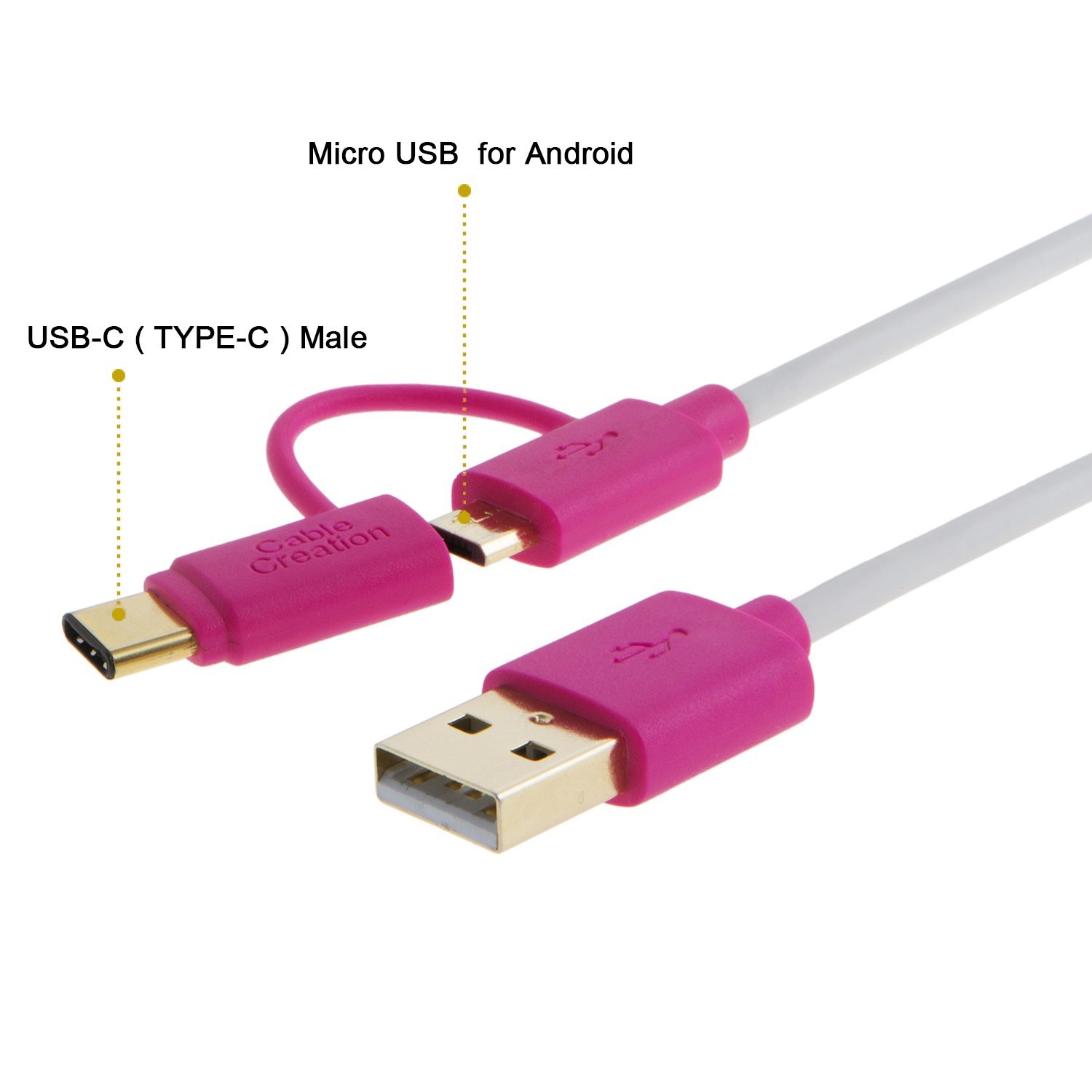 Cablecreation angled type c usb c to standard usb 2 0 a male cable