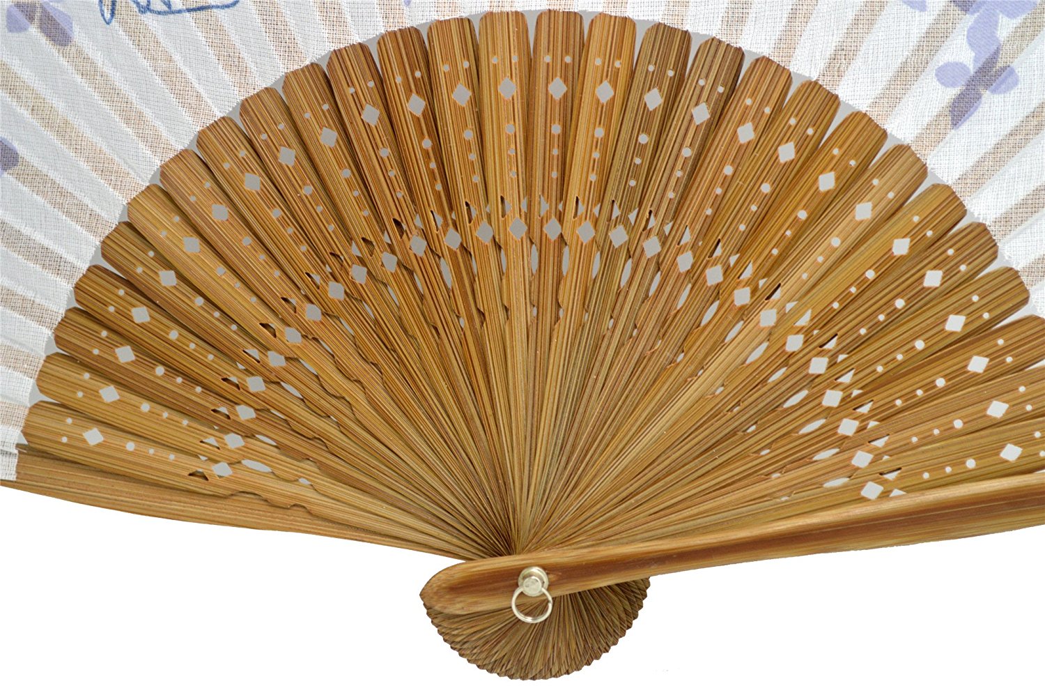 TANG DYNASTY(TM) White Japanese Signature Cotton Cherry Hand Fan ...