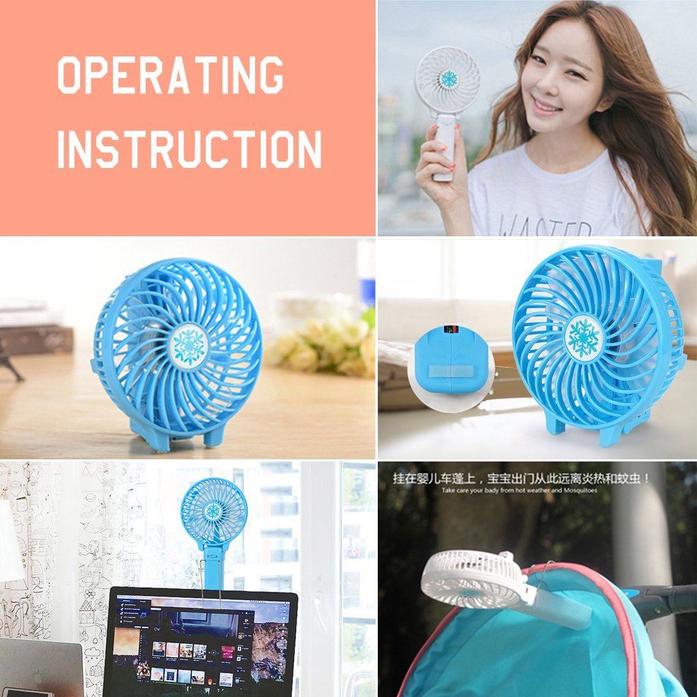 Familybuy Portable Handheld Mini Fan Battery Operated Cooling Electric ...