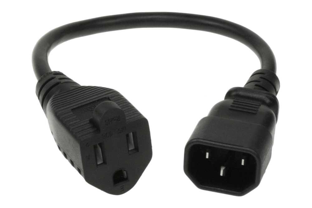 SF Cable 1 feet 18 AWG Monitor Power Adapter Cord NEMA 5-15R to IEC320 ...