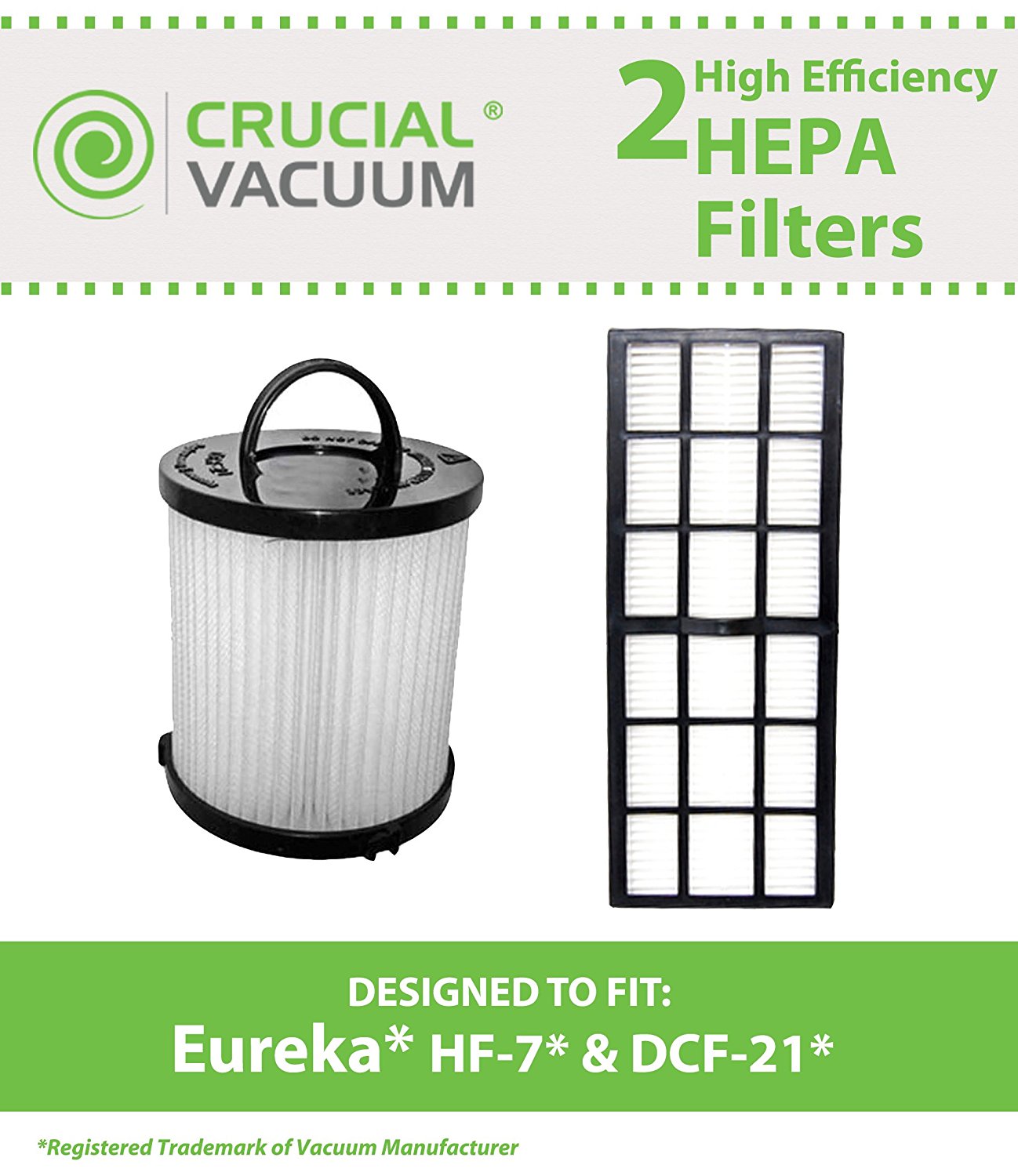 Eureka DCF21 & HF7 Washable Filter Kit, Compare to Part # 67821, 68931 ...