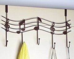 The Door 5 Hook Rack Decorative Hanger for Hanging Your Clothes Coat Hat , Black by Lightess