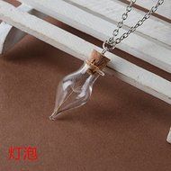 Wish Glass Real Dandelion Seeds In Glass Wish Bottle Chain Necklace Pendant N3