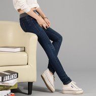 Spritech(TM) Women's Autumn Slim Relaxed Elastic Waist Jeans Pants Dark Blue