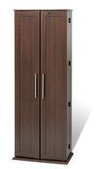 Espresso Grande Locking Media Storage Cabinet with Shaker Doors N4