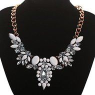 Fashion Women Crystal Collar Chunky Pendant Chain Statement Bib Necklace Jewelry