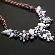 Fashion Women Crystal Collar Chunky Pendant Chain Statement Bib Necklace Jewelry N2