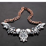 Fashion Women Crystal Collar Chunky Pendant Chain Statement Bib Necklace Jewelry N3