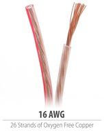 Fosmon [12 Gauge | 50ft] AWG Copper-Clad Aluminum (CCA) Speaker Wire with Red Polarity Mark N12