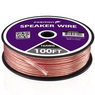 Fosmon [12 Gauge | 50ft] AWG Copper-Clad Aluminum (CCA) Speaker Wire with Red Polarity Mark N14