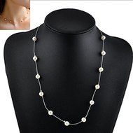 Women Charm Jewelry Chain Crystal Choker Chunky Statement Bib Necklace Pendant (silver)