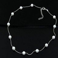 Women Charm Jewelry Chain Crystal Choker Chunky Statement Bib Necklace Pendant (silver) N2
