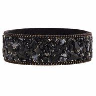 Gaobei Handmade Punk Style Womens Bangle Natural Crystals Stones and Crystal Inlay Soft Velvet Leather Wrap Bracelets N2