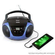 Tyler Portable Sport Stereo CD Player TAU101-BL with AM/FM Radio and Aux &amp; Headphone Jack Line-In (Blue) N21