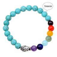 7 Chakra Beaded Yoga Reiki Healing Balance Bracelet Charm Buddha Head Bracelets N9