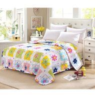 KAKA(TM) Home Comfortable Microfiber Colorful Lines Pattern Comforter for Summer Air-Conditioning Quilt 1PS(150...