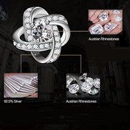 Fashion Lady Women 925 Silver Plated Ear Stud Zircon Crystal Rhinestone Earring