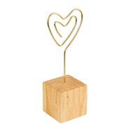 Eccolo PC102B Desktop Photo Clip with Light Wood Block Base, Heart
