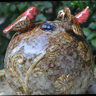 FEI&amp;S Double-bird ceramic fountain water humidifier home ornaments new living room furnished decoration process