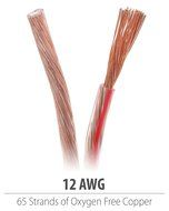 Fosmon [12 Gauge | 50ft] AWG Copper-Clad Aluminum (CCA) Speaker Wire with Red Polarity Mark N15