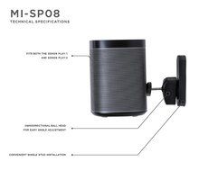 Mount-It! MI-SP08 Speaker Wall Mount Bracket for SONOS PLAY:1 and SONOS PLAY:3 Universal Wall Mount Speaker Stands... N6